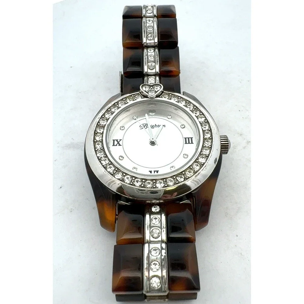 Retired Brighton Dana Point Tortoiseshell Rhinestone Accented Ladies Watch